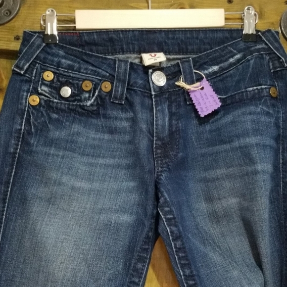 RETRO VINTAGE TRUE RELIGION WIDE LEG FLARE JEANS 80S 90S Y2K - Picture 7 of 8